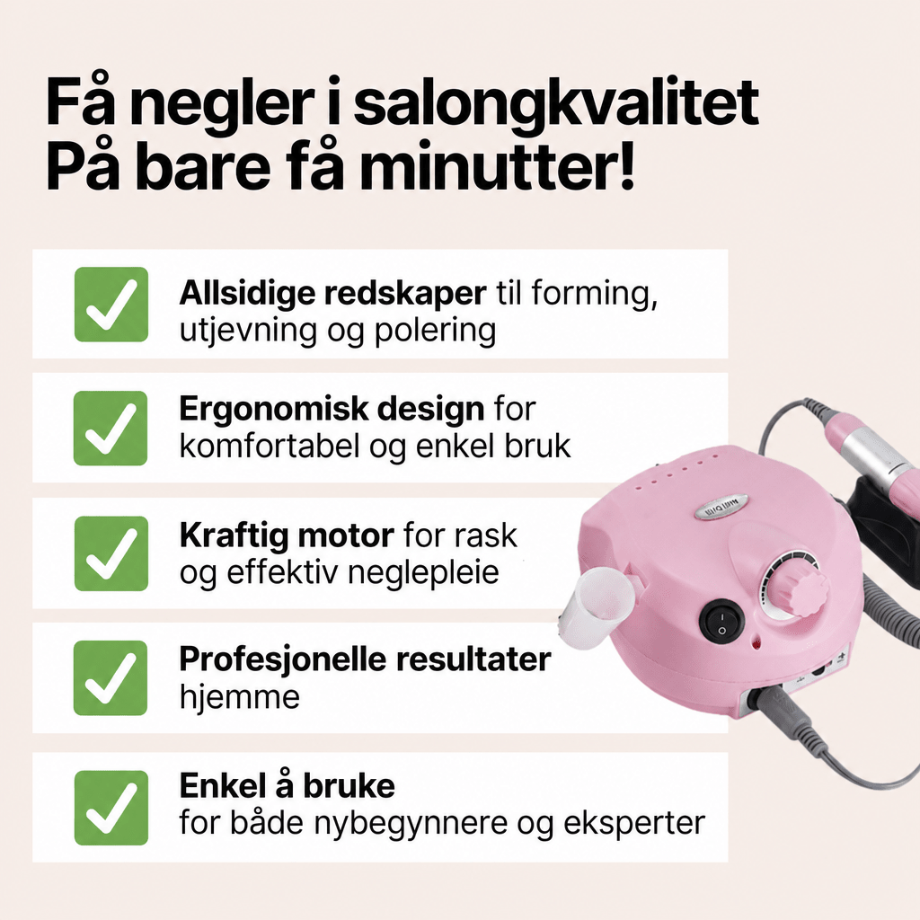 NailMaster Pro - Justerbar hastighet og flere redskaper - AVABeauty.no